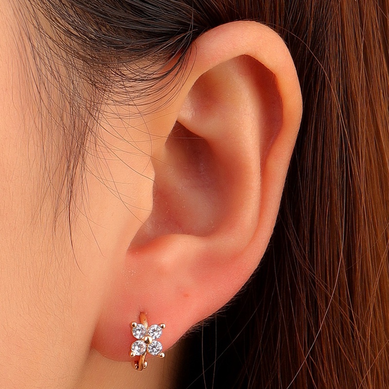 925 Sterling Silver Double Diamond Zircon Ear Cuff Clip Earrings For Women No Piercing Earring Jewelry Oorbellen Met Clips