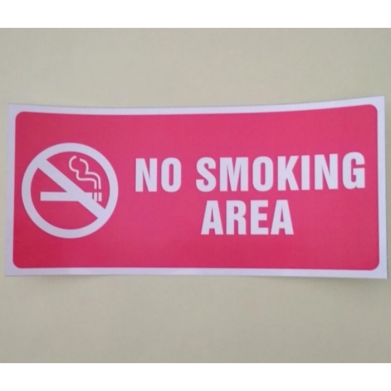 

stiker vinyl 10x23cm NO SMOKING sign rambu k3