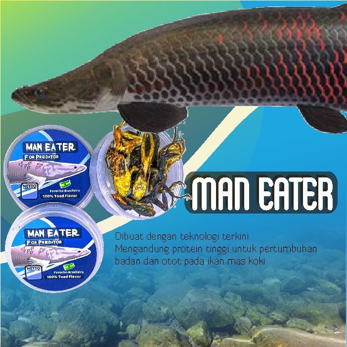 MAN EATER MINI SIZE - Pakan KODOK Makanan Ikan Predator dan Lainnya