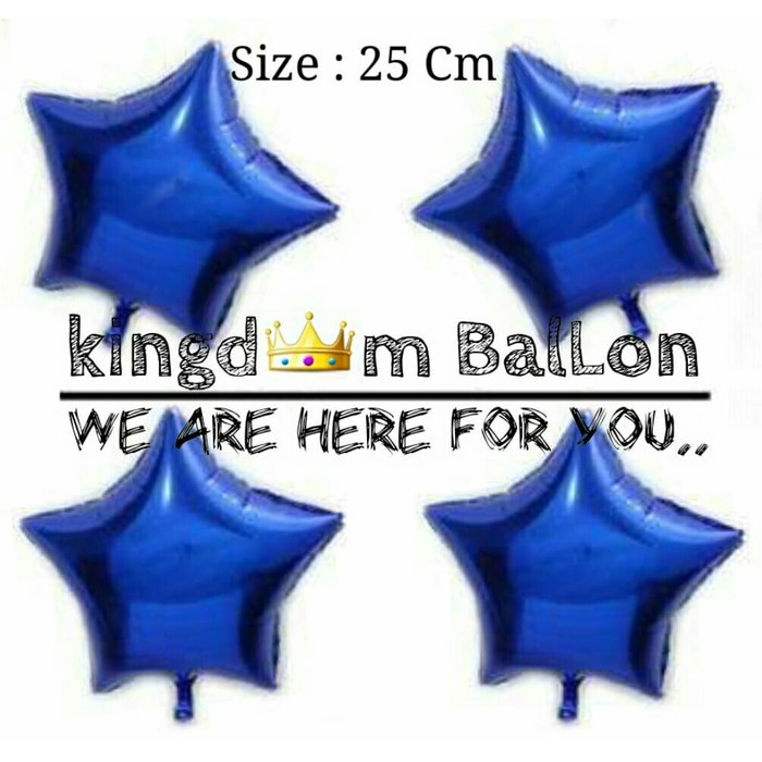 Balon Foil Star Mini Biru Tua / Balon Bintang Mini Biru Tua