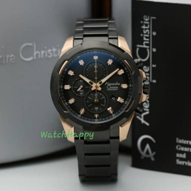 Alexandre Christie AC 6523 MC AC6523 MC 6523MC 6523 MC Mens Watch Black Rose Gold 100% Original