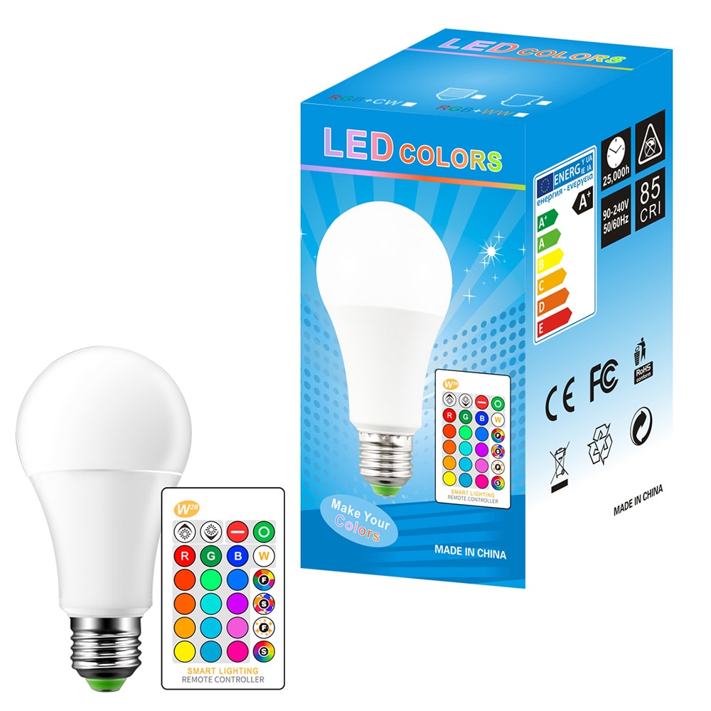 Lampu Bohlam LED RGB E27 6W with Bluetooth with Remote Control