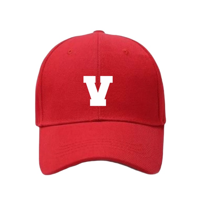 topi polos Cap Merah Dewasa Polos Pria Wanita Alphabet Abjad Huruf - V, All Size Z8O5 topi senam top