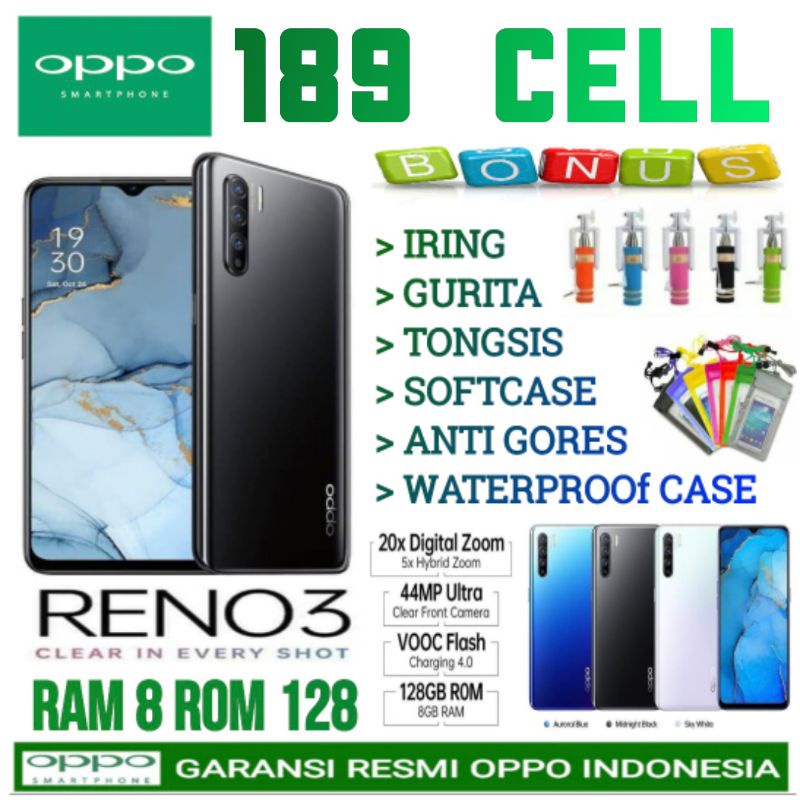 OPPO RENO 3 PRO RENO3 PRO RAM 8/256 GB | RENO 3 8/128 | RENO3 8/128 GB GARANSI RESMI OPPO INDONESIA