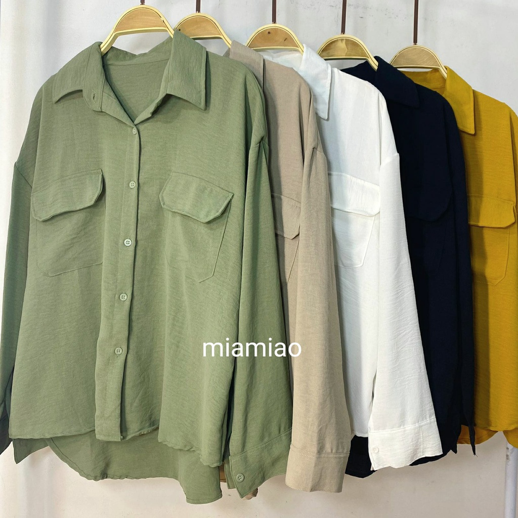 ATASAN KEMEJA WANITA POKET / KEMEJA WANITA CRINKE FIT TO XL