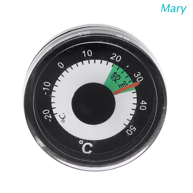 Mary Termometer Mekanik Mini 27mm Dial 1.1 &quot;20~50℃ Stiker Dinding Dengan Bahan Mudah Dilepas Dan Gambar Motif Untuk Dekorasi Rumah