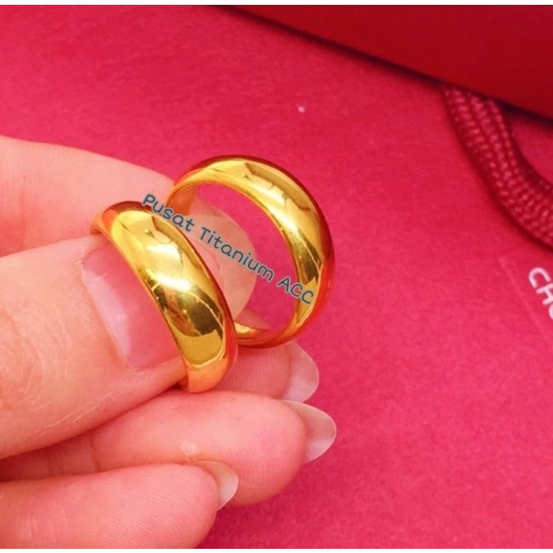 CINCIN TITANIUM COUPLE LOGAM KOIN KUNINGAN UANG 500 RUPIAH 1991 ANTI KARAT TERKINI TERLARIS