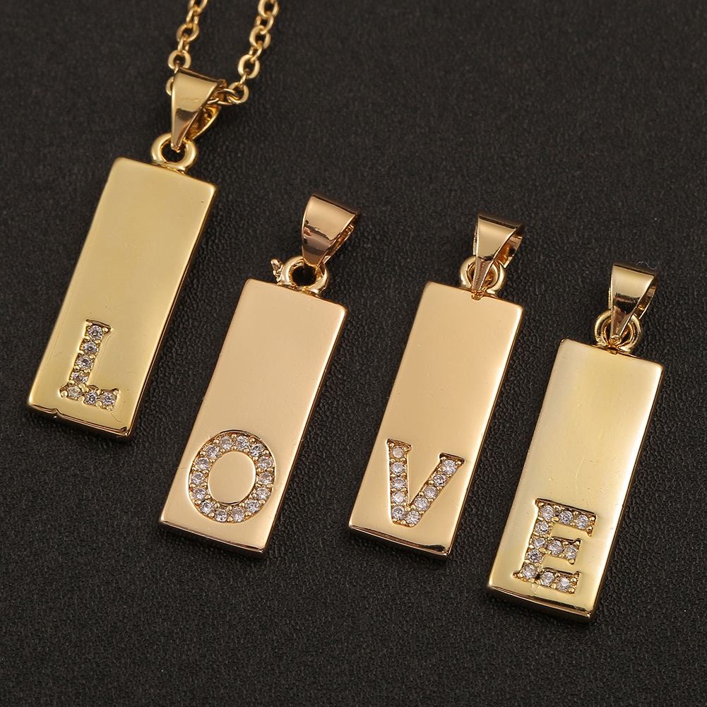 Eropa dan Amerika perhiasan ins gaya dingin 26 Bahasa Inggris huruf liontin geometris selebriti Inte