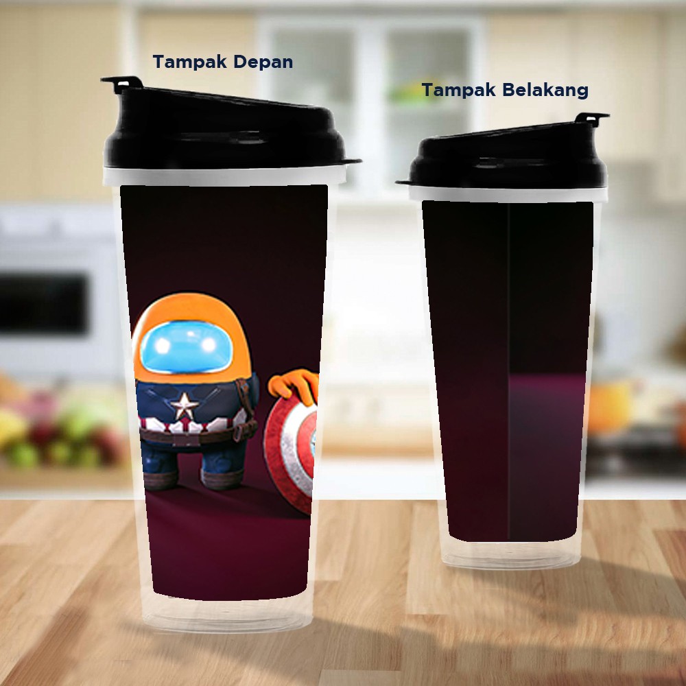 Pusat Mode Tumbler/Tempat Minum Among Us Captain America