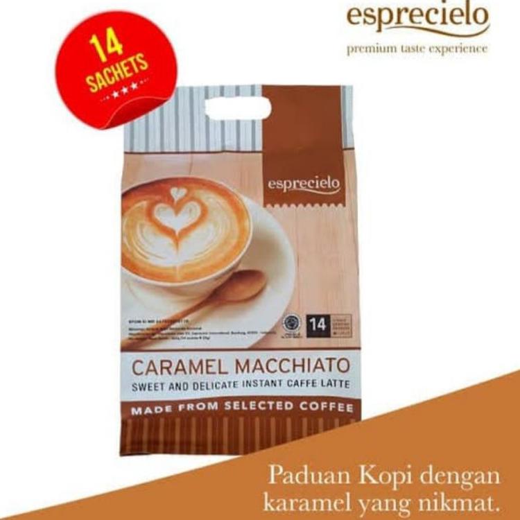 

[KODE PRODUK TVV41] Esprecielo Caramel Macchiato Ecobag ( Isi 14 Sachet )