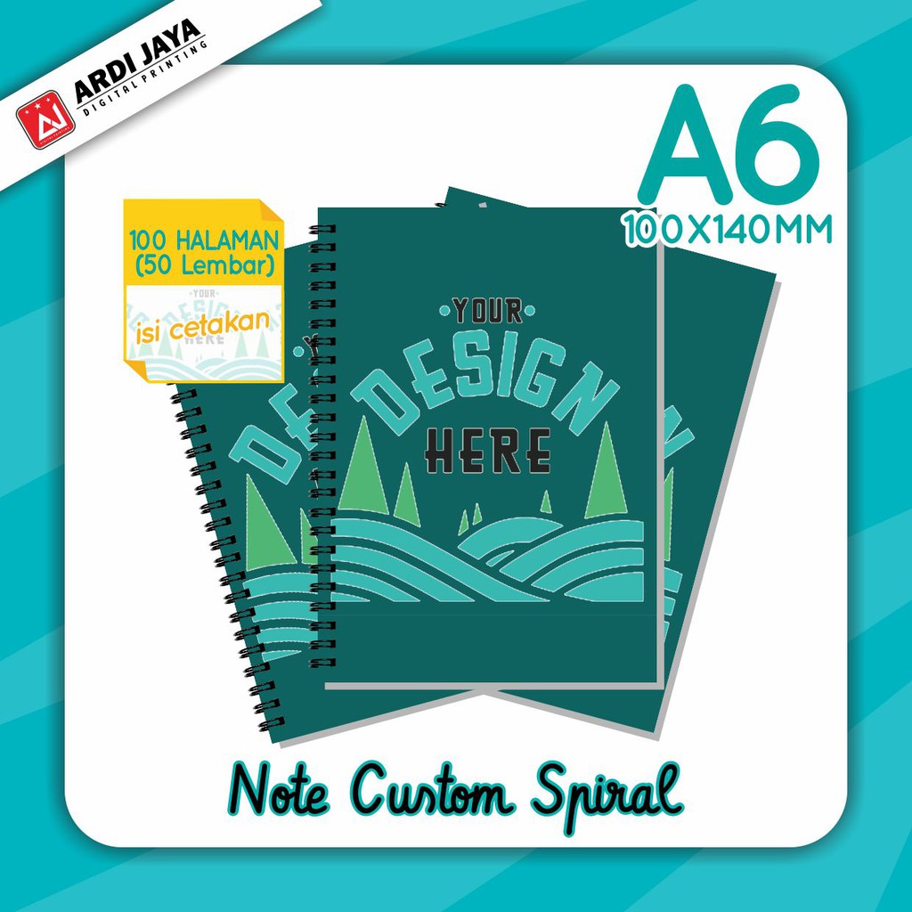 

NOTES A6 SPIRAL / ISI 100 HALAMAN CETAKAN / BLOCKNOTE CUSTOM