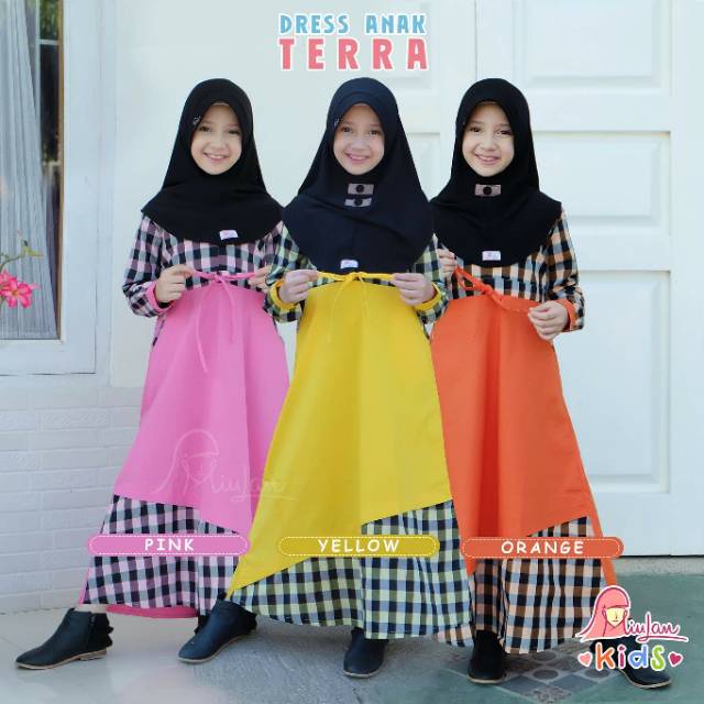 MIULAN88 Dress Anak Terra Pakaian Muslim Anak Gamis Anak Lucu by Miulan Hijab