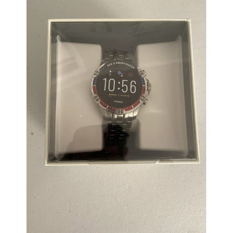 READY ON SEALED FOSSIL Q SMARTWATCH HR  GARRETT SILVER STAINLESS GEN 5 FTW4040