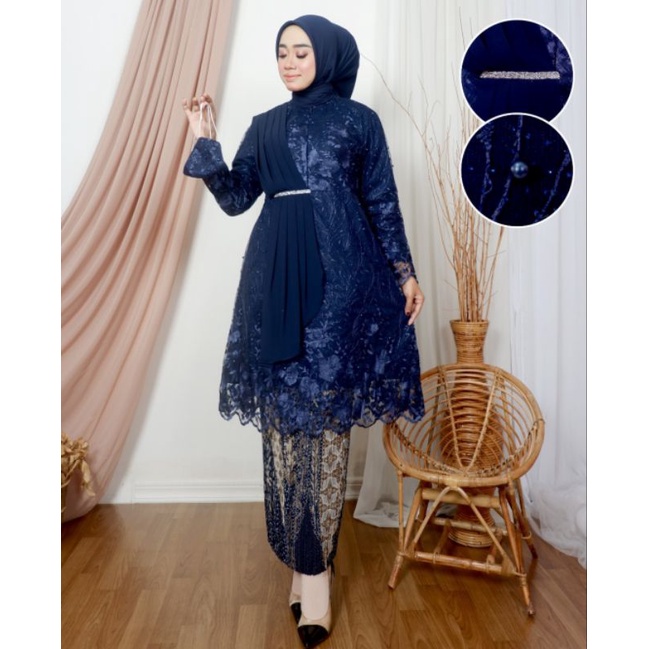 Set kebaya modern brokat jovanka / kebaya wisuda / kebaya muslim / kebaya pesta / ootd kebaya muslim