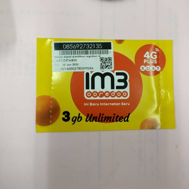 KARTU PERDANA DATA INDOSAT 3GB UNLIMITED