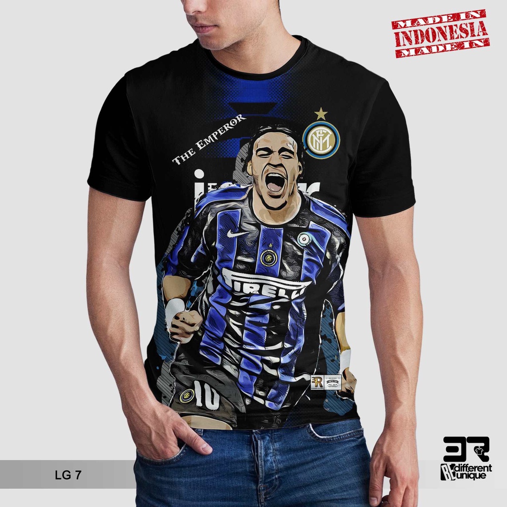 [ COD ] KAOS PRINTING GAMBAR LEGENDA SEPAKBOLA INTER ADRIANO - BAJU SEPAK BOLA INTERNASIONAL DISTRO 