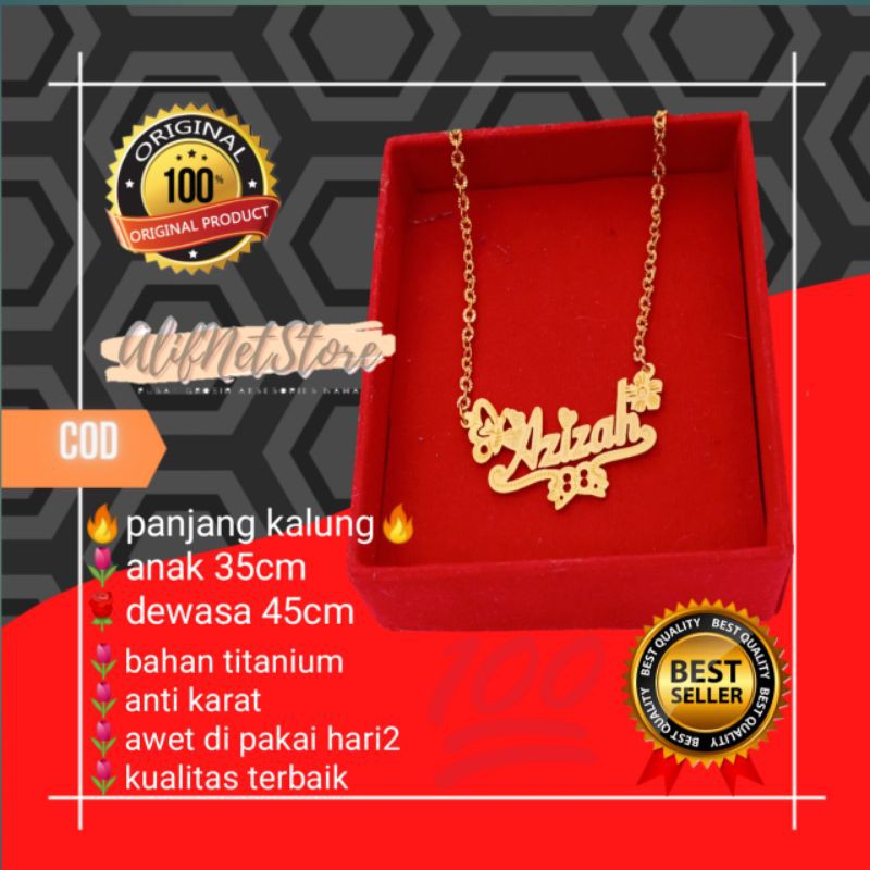 Grosir (SSC) Kalung nama/gelang nama/cincin nama/bros nama/titanium anti karat Premium Termurah