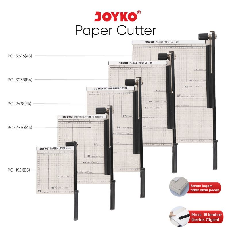 

Pemotong Kertas Paper Cutter Joyko PC-1821/B5