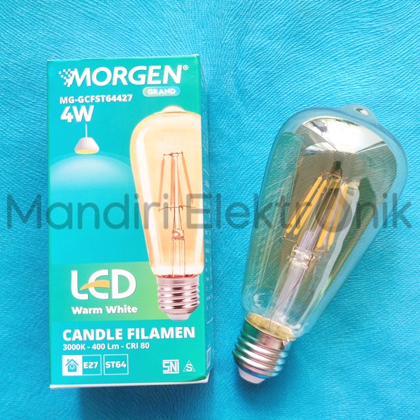 Lampu LED Filament Classic Retro Antik ST64 Kuning MORGEN - Lampu Cafe Kuning Morgen