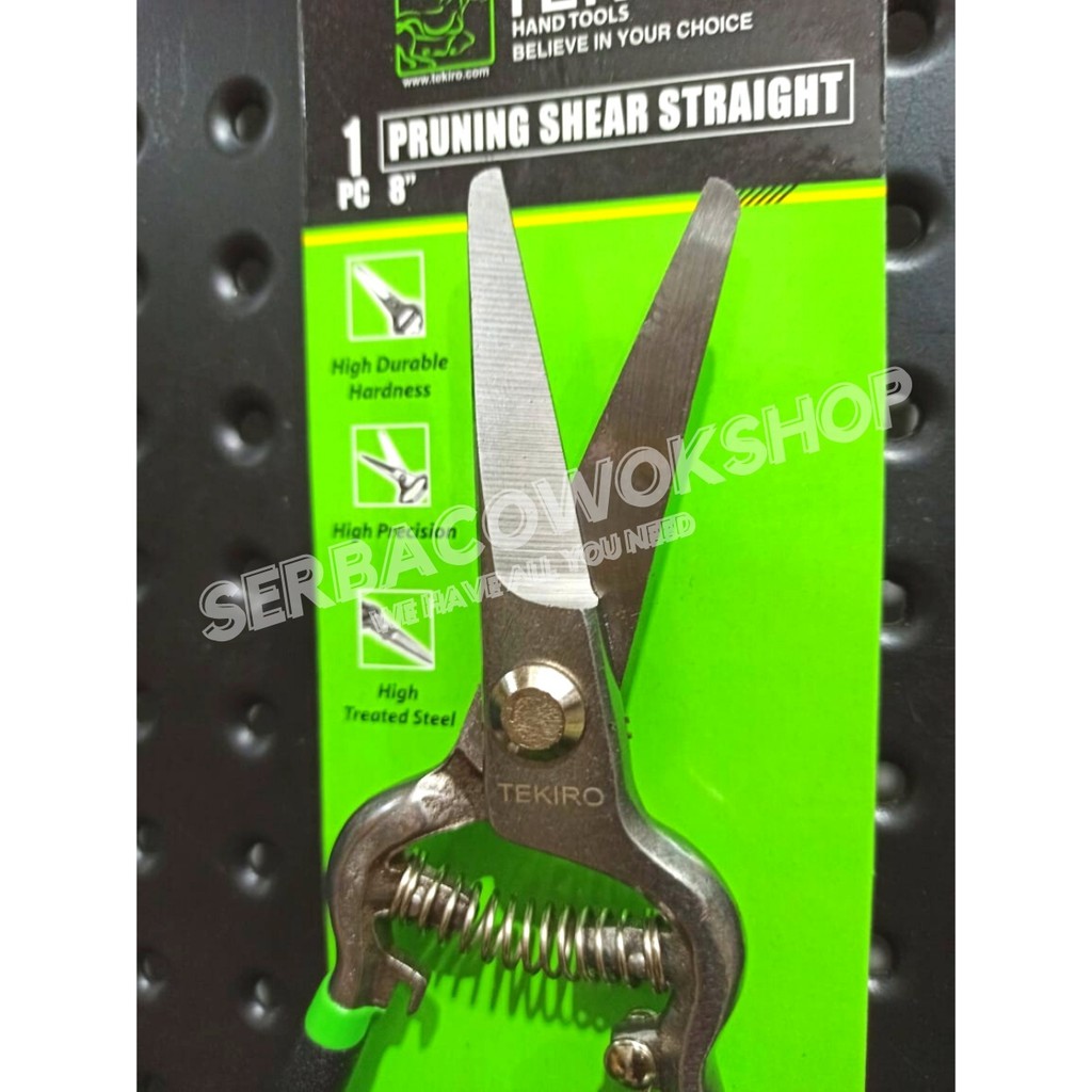 Tekiro Gunting Serbaguna 8 Inch Gunting Dahan Lurus Taman Stainless Termurah Berkualitas