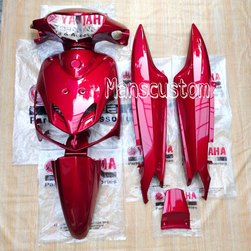 cover body mio smile merah marun original yamaha