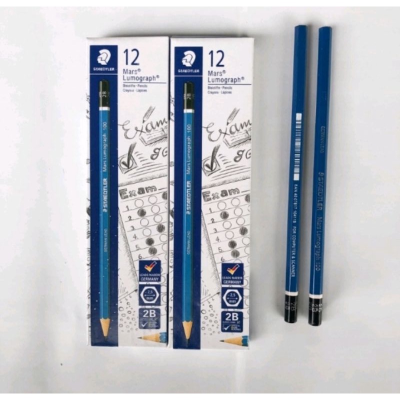 

Pensil / Pencil 2B Staedtler Mars Lumograph Ecer (2pcs)