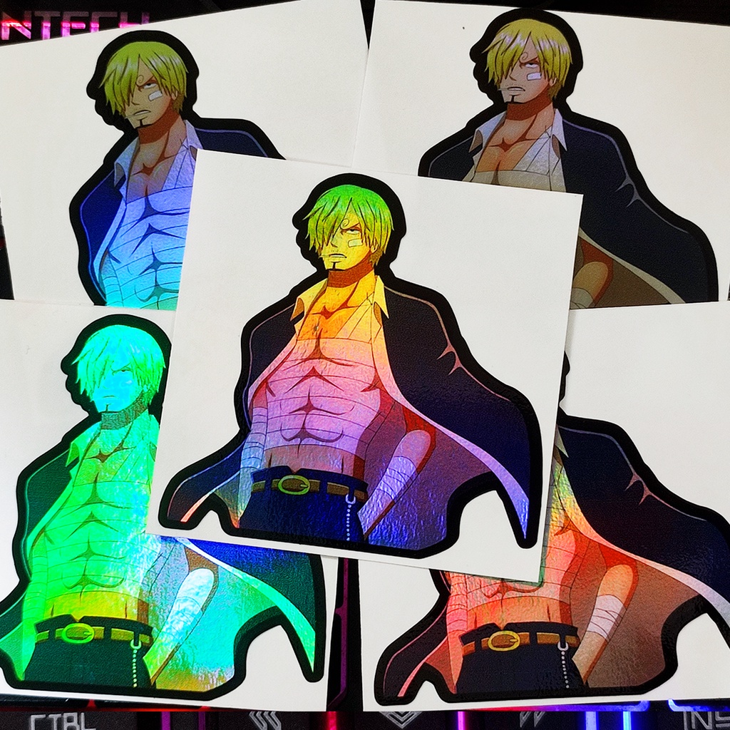 STICKER STIKER HOLOGRAM ANIME - ONE PIECE SANJI - STIKER LAPTOP