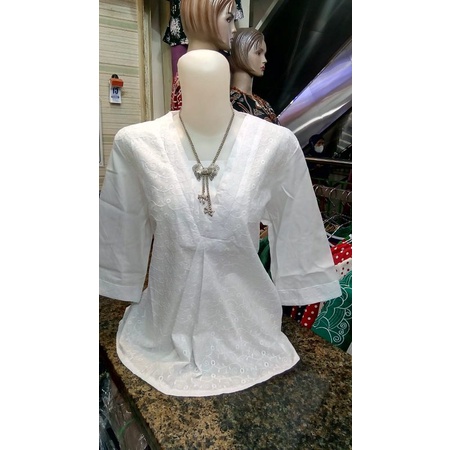 Atasan Wanita Putih Katun | Kemeja Katun Putih | Baju Putih