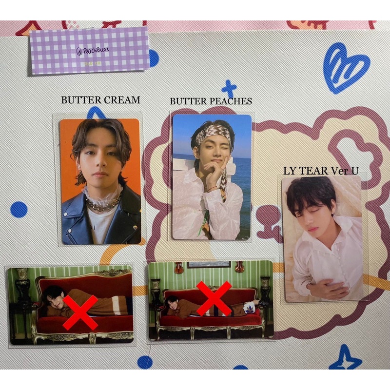 BTS V PHOTOCARD ALBUM OFFICIAL - TEAR VER U, BUTTER CREAM, BUTTER PEACHES
