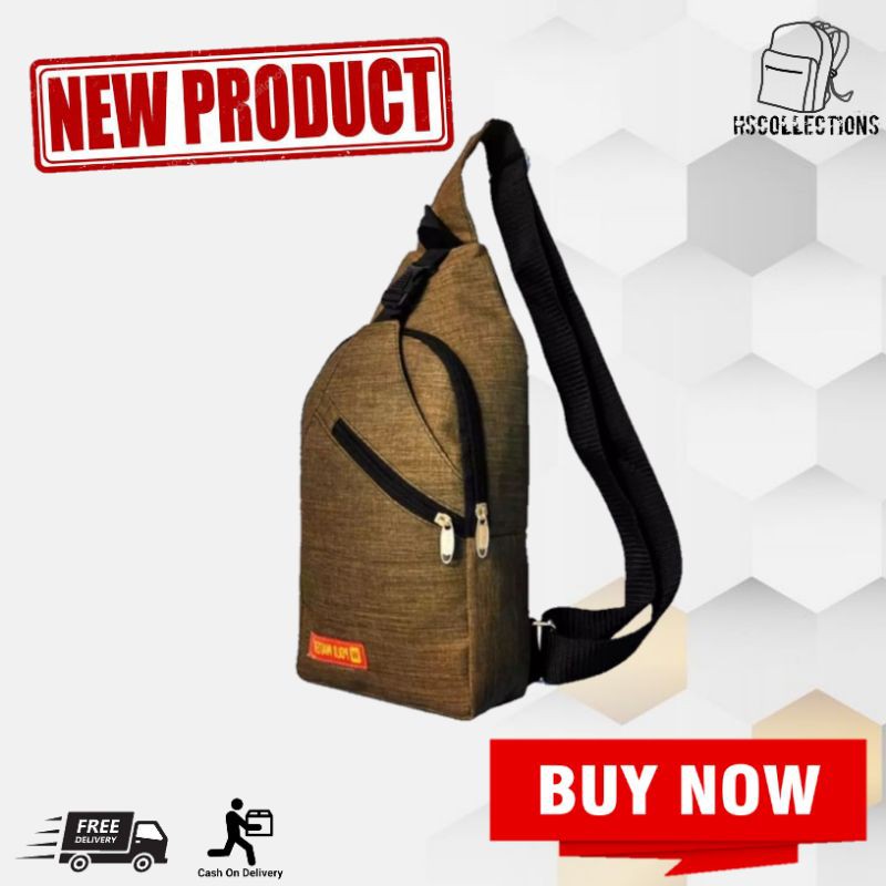 Polo Water Selempang Pria/ Tas HP Pria /Tas Ransel Tali Satu/ Tas Waistbag Tas HP ( BROWN )