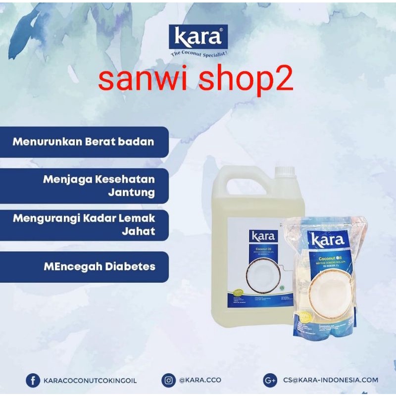 

minyak goreng kara 7liter 5&2 liter. produk sesuai. pekingan buble di jamin aman