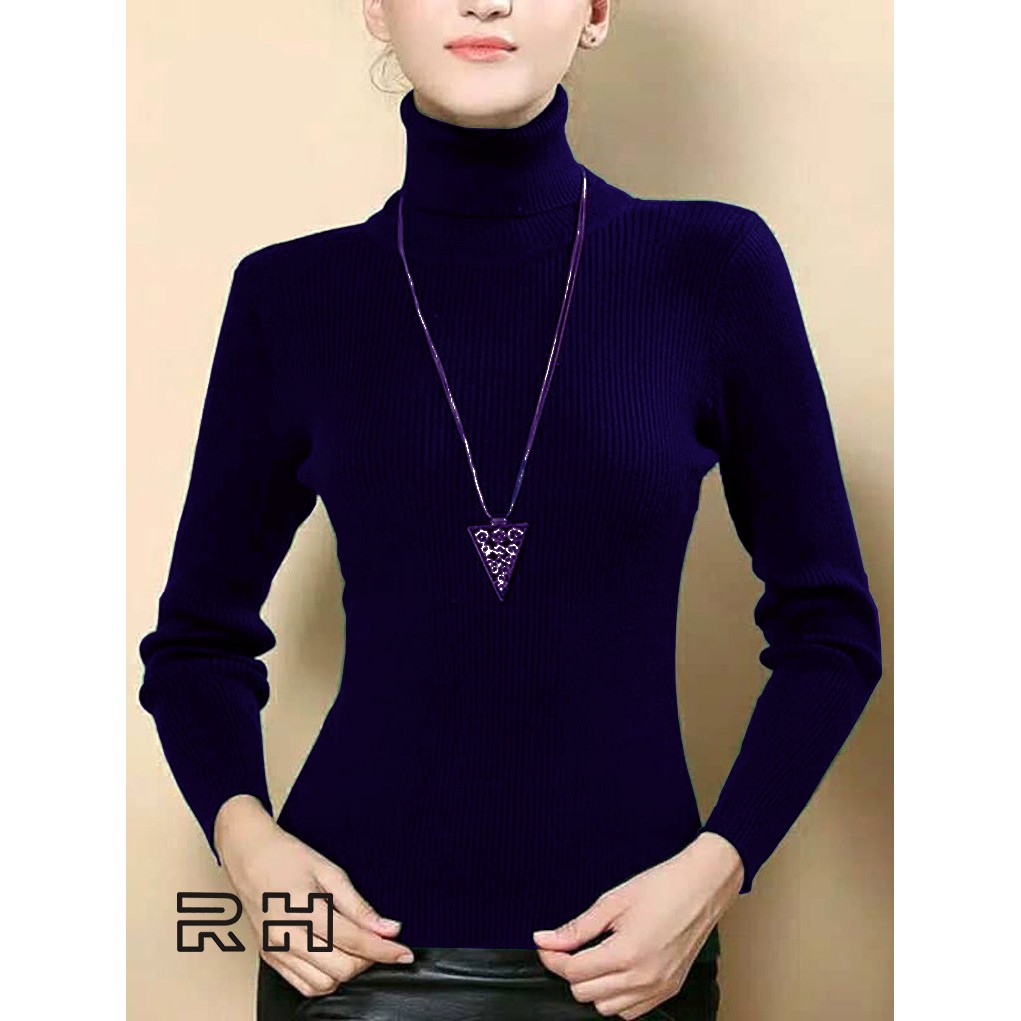 original sweater baju rajut wanita salur/turtleneck wanita/outrewear/switer cewek/rajut kerah tinggi