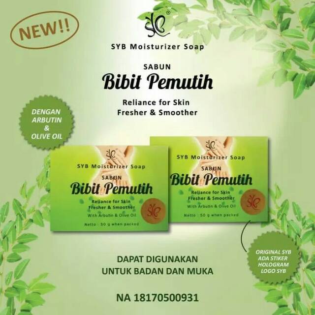 SABUN BIBIT PEMUTIH SYB - WHITENING SOAP SYB ORIGINAL