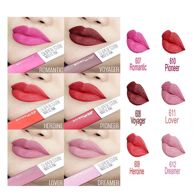 1 LUSIN Lipstik/LIPCREAM Superstay Matte Ink/ Lip Cream/ Lipstick/ Makeup Bibir warna RANDOM