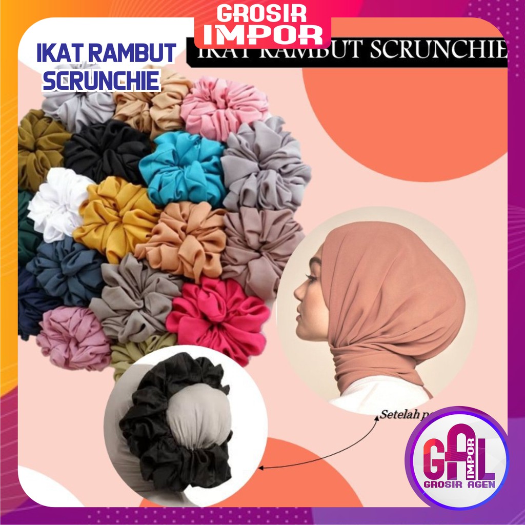 SCRUINCHIE SATIN &amp; SILK JEPANG GLOSY/ IKAT RAMBUT CEPOL HIJAB BEST SELLER