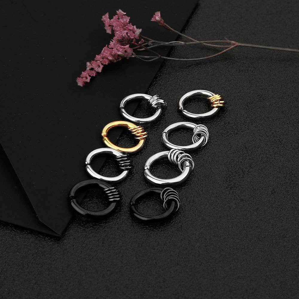 Anting Hoop Klip Palsu Bentuk Bulat Warna Hitam Untuk Pria Dan Wanita