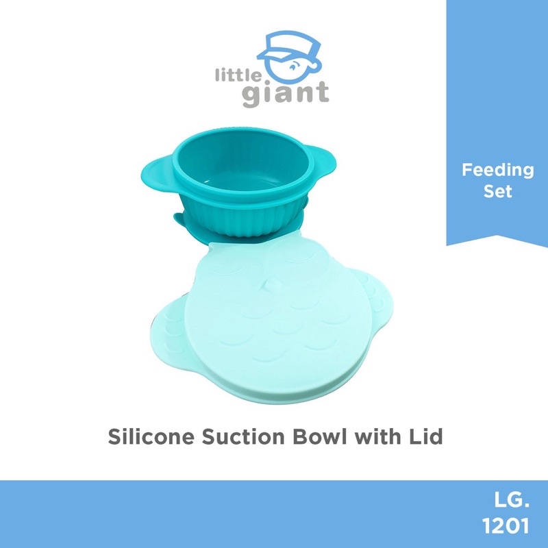 Little Giant LG 1201 Silicone Suction Bowl With Lid - Alat Mpasi Bayi