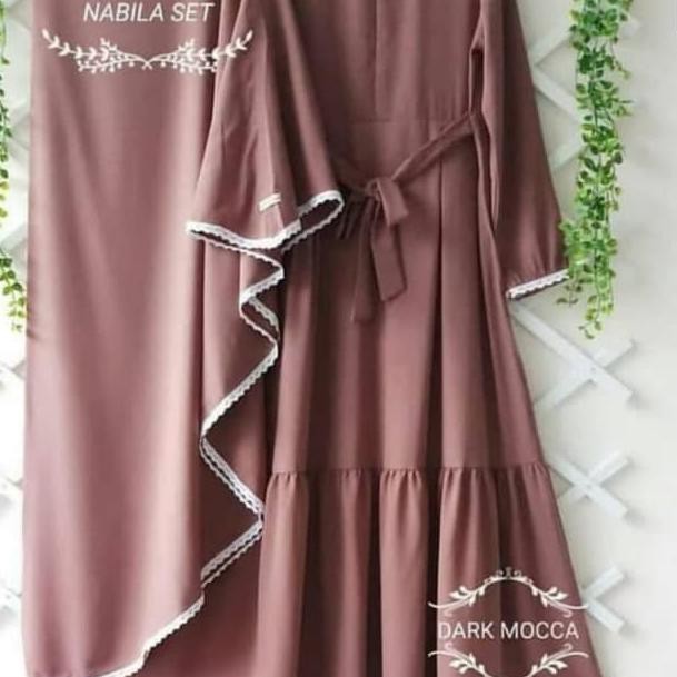 Nabila Syari Set Premium / Setelan Gamis Syari Khimar