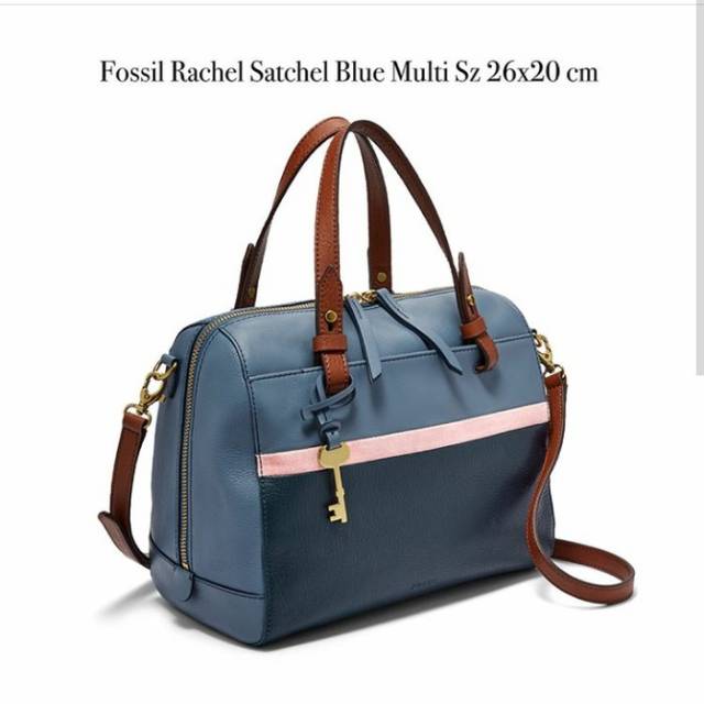 fossil rachel satchel blue multi