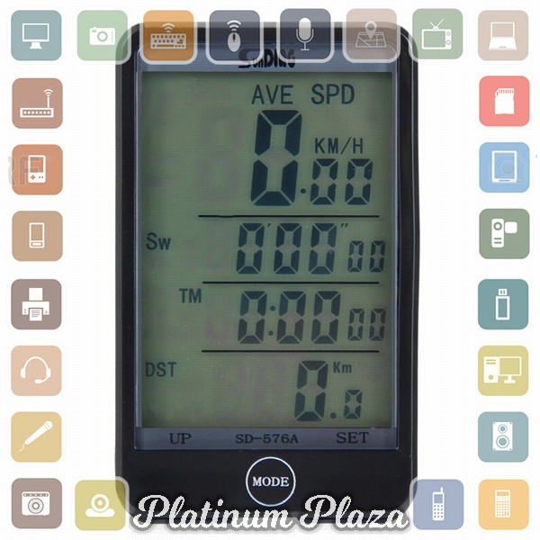 SunDing Speedometer Sepeda Touch LCD - SD-576A - Black`EXU4MQ-