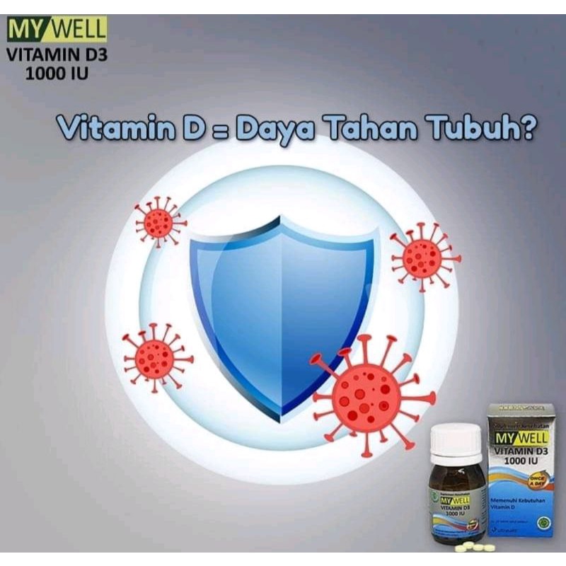 MY WELL Vitamin D3 1000 UI Suplemen Kesehatan Isi 20 tablet