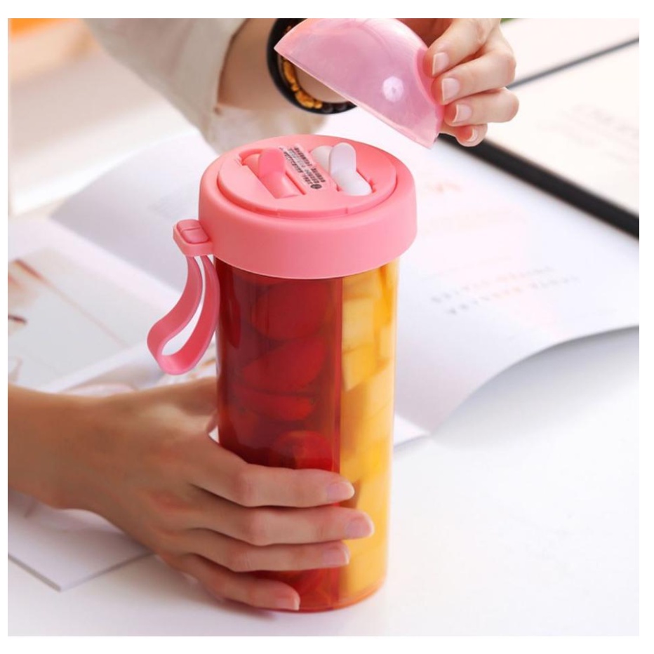 [MH] Botol Minum Duet Couple 450ml Plastik Kaca