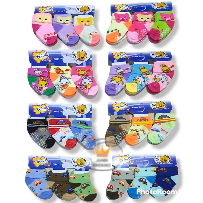 Kaos Kaki Bayi Anti Slip Motif Lucu Model Lipat Bahan Cotton