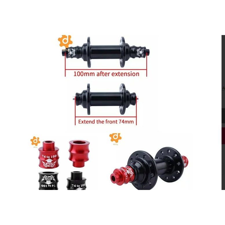 Adaptor Hub Depan 74mm to 100mm - Adapter Converter Pemanjang Front Hub 74 ke 100 - Cocok Sepeda Lip