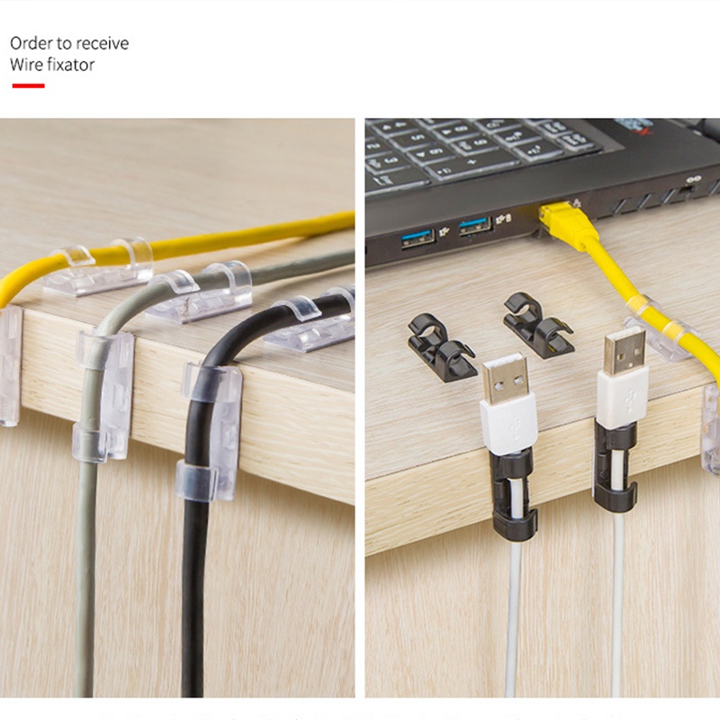 20pcs Wire Cable Management Organizer Desktop Workstation Clips Cord Management Holder USB Charging Data Line Cable Winder