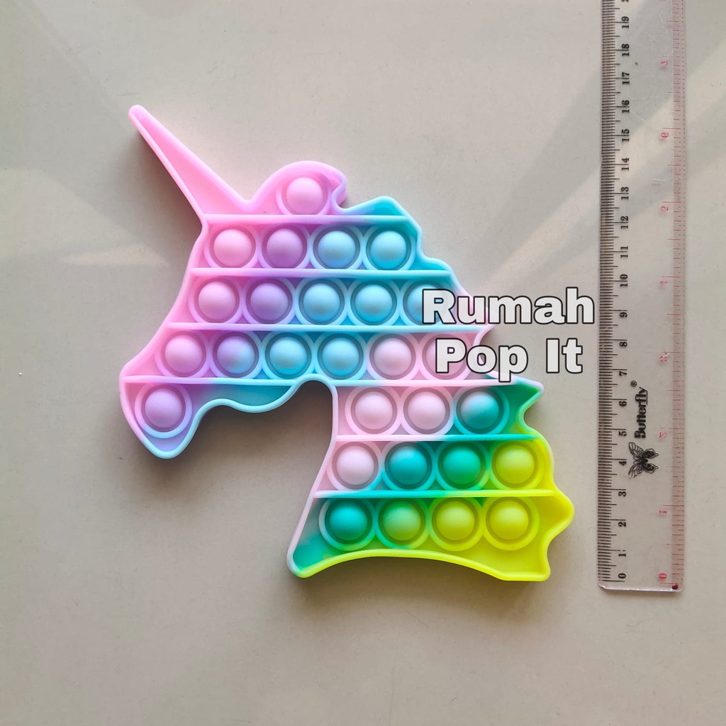Pop It Fidget Toys UNICORN MACARON / Fidget Pop It Squishy / Mainan Pop It