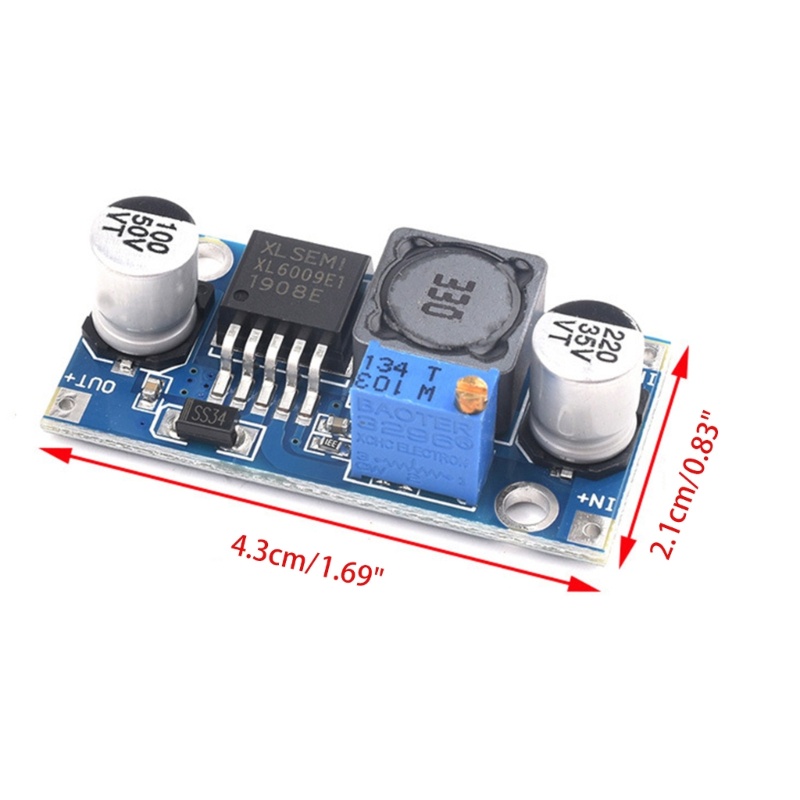 Btsg Modul Saklar Adjustable XL6009DC-DC Untuk Meningkatkan Konverter Tegangan 4A 400KHz