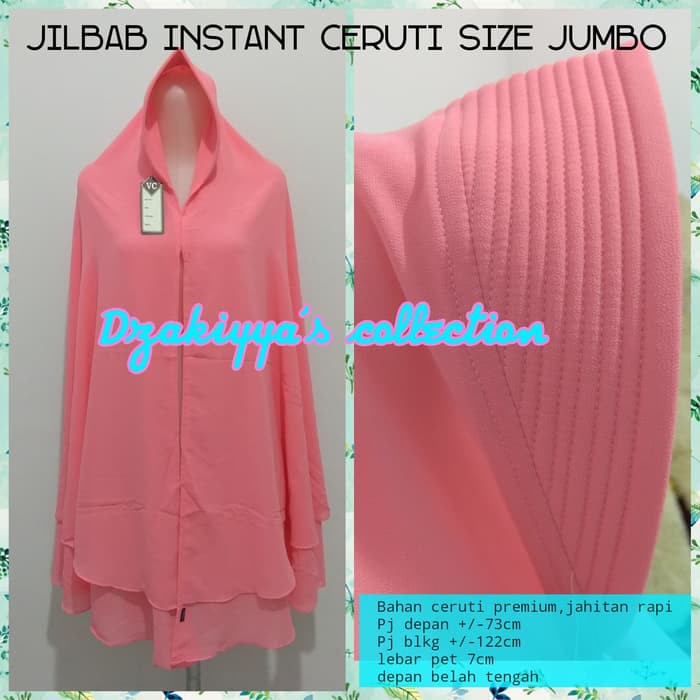 Jilbab instant ceruti jumbo /bergo syari / khimar ceruti / big size _hijab instant