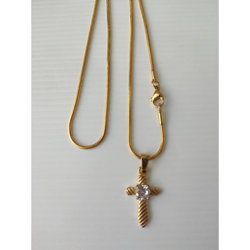 Kalung Salib Permata Import Kalung Rohani Kalung Titanium14