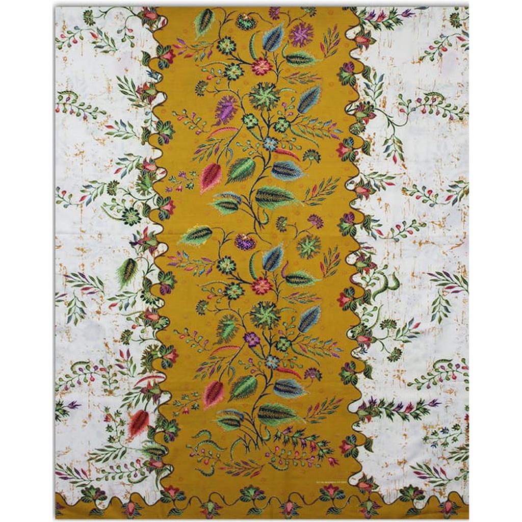 Sarung Batik Wanita Batik Pekalongan dasar Putih Putri Madura-Motif 54 Kuning